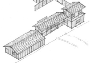 本丸東門想像図（横浜国立大学教授大野敏氏作成）
