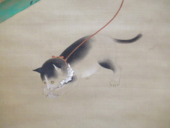 御簾戯猫之図